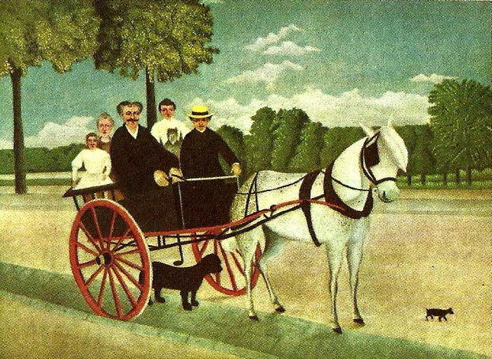 Henri Rousseau fader juniets vagn France oil painting art